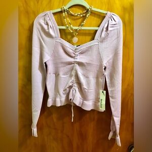 Haute Monde Pink Cropped Sweater L